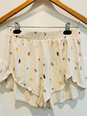 Old Navy Cream peace ✌️ Printed Elastic pajama Shorts small